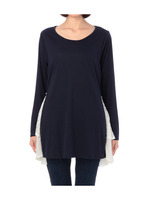 サイドレースデザインミニワンピース/ネイビー系(093)