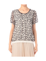 シフォンリーフ柄プルオーバー/ホワイト(103)