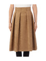 スウェードタッチミモレスカート/キャメル(041)