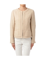 ラメ混ノーカラージャケット/ベージュ系(452)