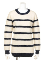 STRIPE KNITTED DRESS/WHITE