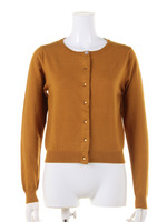 【DUO】 14AWビジューボタン付きクルーCD/キャメル