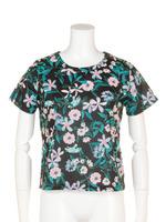 【FEMININE】マルチフラワー柄T-SH/ブラック