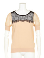 【VANILLA CoUTURE】R/Nダル糸2WAYドッキングTOP/ピンクベージュ