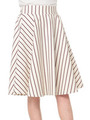 すきな丈スカート ミディ ストライプ/Ivory