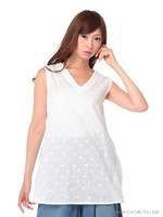 エンブロイダリーレースチュニック/オフホワイト