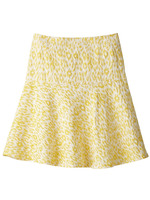 ジャカードレオパード柄サーキュラースカート/イエロー系(432)