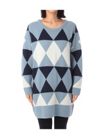 ダイヤニットワンピース/ブルー系(591)