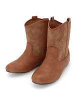 パンチングインヒールブーツ/ベージュ系(052)