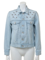 ビジュー付きジージャン/LBLU