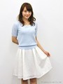 メッシュフラワータックスカート/ホワイト