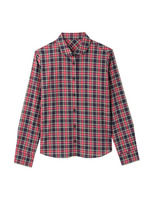 丸衿タータンチェックシャツ/レッド系(262)