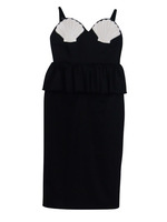 shell peplum one-piece/bluegray