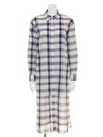 【BIJ】 先染めチェックロングSH/ネイビー