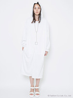 【IKUMI】FRIP LONG HOODIE/WHITE