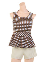 【NATURAL BEAUTY】ギンガム４点セット/ブラウン