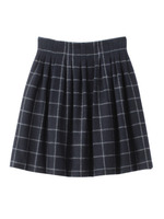 ウィンドーペン柄フレアスカート/ネイビー(293)