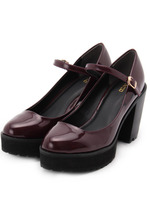 エナメル厚底パンプス/アイボリー(004)