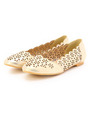 カットワークフラットシューズ/ゴールド系(007)