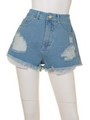 クラッシュデニムショートPT/アイスブルー