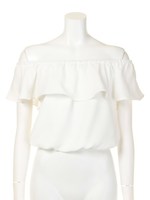 デコルテフリルベアTOPS/ホワイト