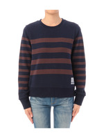 パネルボーダー裏毛スウェット/ライトベージュ(351)