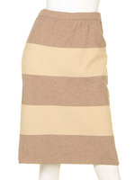 ミラノリブボーダーKNITSK/ベージュ×ベージュ