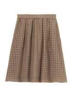 [L]シアーギンガムチェックスカート/ホワイト(301)