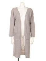 【mystic】Vネックロングカーディガン/グレ-