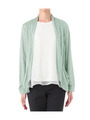 シフォン切り替えコンビカーディガン/グリーン系(021)