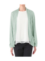 シフォン切り替えコンビカーディガン/グリーン系(021)