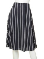 ストライプフレアスカート/グレー系