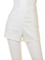 ストレッチデニムショートパンツ/WHT