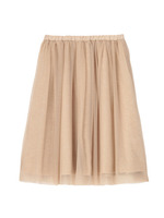 チュール&ラメツイードフレアスカート/ベージュ(452)