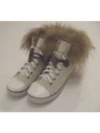 ファー付スニーカー/BEIGE×BLACK