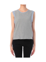 フレンチスリーブバイカラーブラウス/グレー系(912)