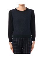 フロントレース切り替えニット/ダークグリーン(023)