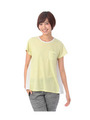 メッシュ切り替えボーダーTシャツ/ライトグリーン(321)