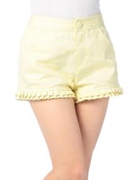 【TRALALA】裾フリルショートパンツ/ライトイエロー