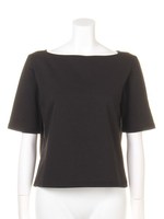 【mystic】切り替えボートネックプルオーバー/BLACK