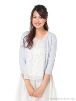 カラフルフラワーブラウスアンサンブル/ネイビー