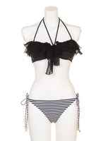 シフォンリボンボーダースイムウェア/オフホワイト