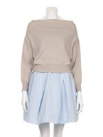 ドルマンニットメモリーワンピース/GRY