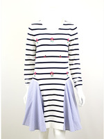 ビジュニット  ボーダーワンピ/WH