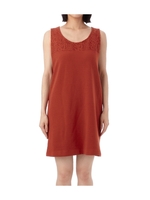 レース使いノースリーブワンピース/オレンジ系(068)