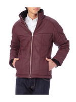 レザー調中綿ブルゾン/レッド系(063)