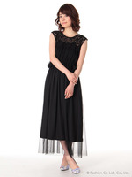 【W】レースマキシワンピース/ブラック