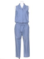 オープンカラーコンビネゾン/ブルー