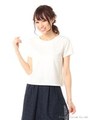 カットレースコンビトップス/シロ