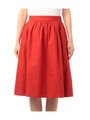 ギャザーフレアースカート/レッド系(063)